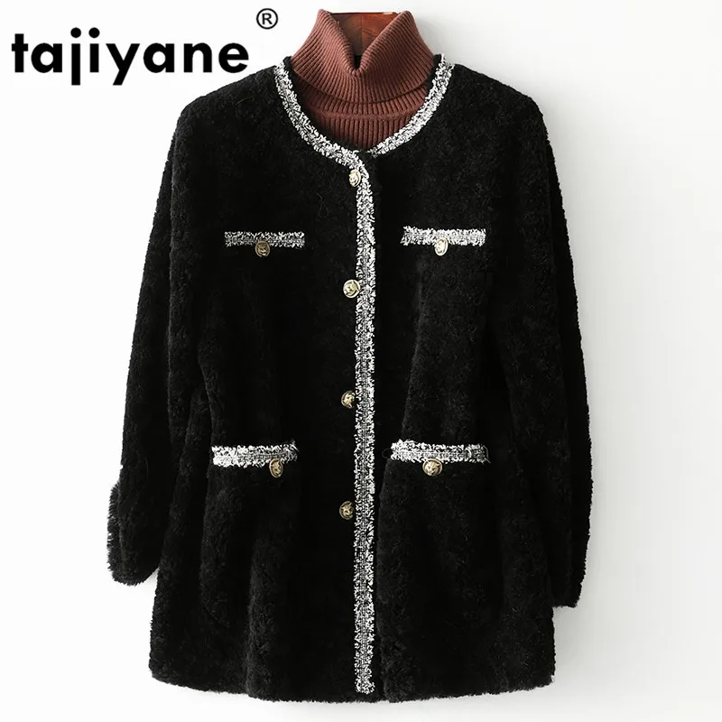 Пальто из натурального меха женская куртка 100% шерсти осенне зимнее пальто одежда