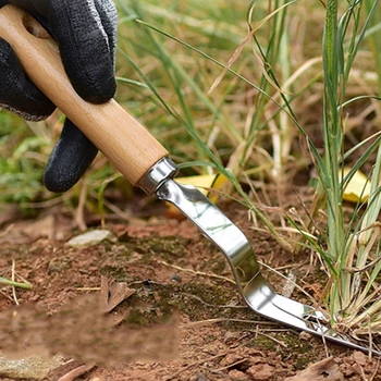 

Lightweight Gadgets Digging Garden Trimming Lightweight Pull Transplanting Remover Hand Tool Wood Handle Weeding Fork Planting