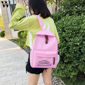 

Women Backpacks School Soulder Bag Women Nylon Solid Color Capacity Student Backpack Travel Couple Bag College Wind Backpack