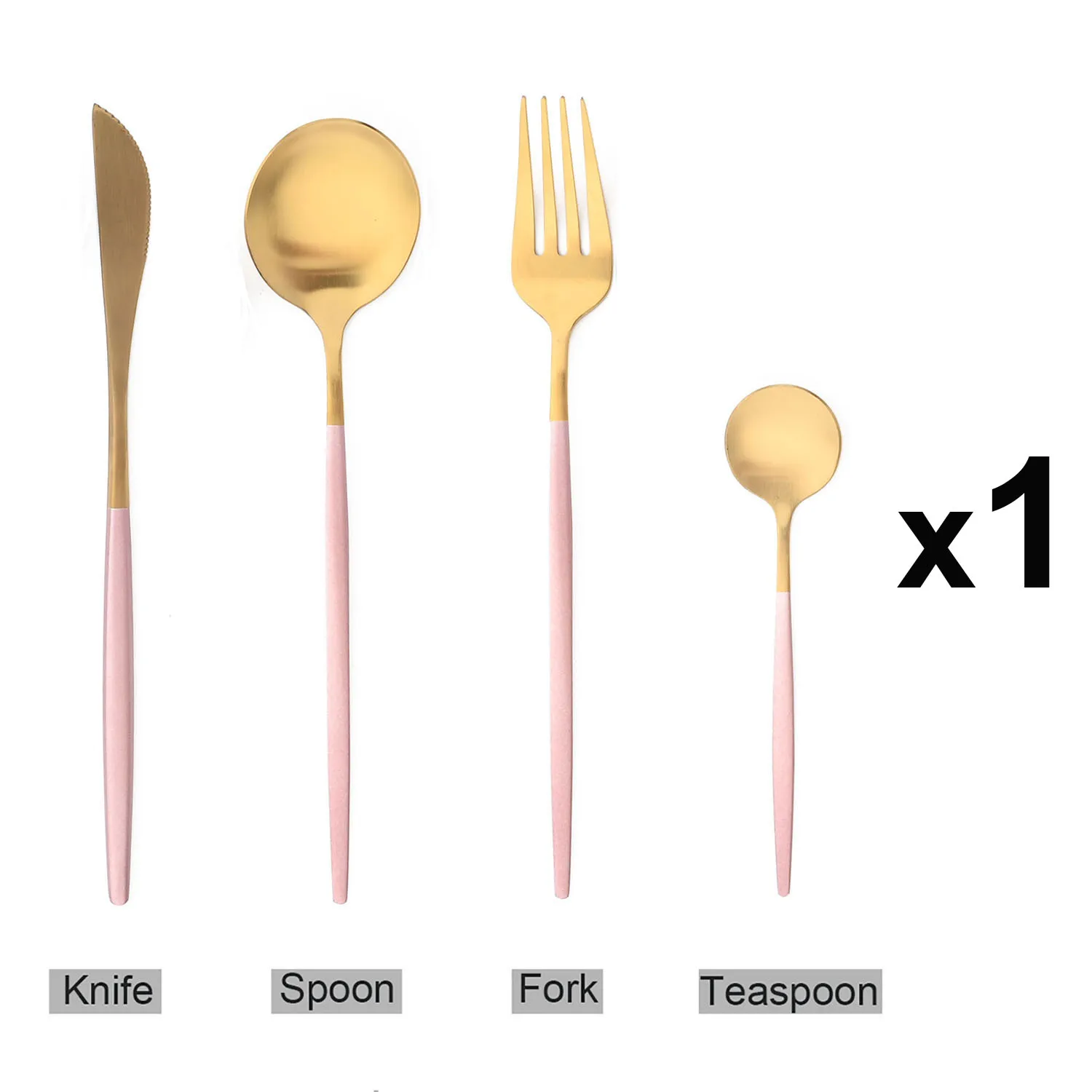 4Pcs Pink Gold