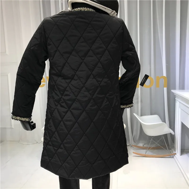 Офисная Женская зимняя одежда, Casaco Feminino, тонкая, на пуговицах, с аппликацией, Ropa De Invierno Para Mujer,, Корейская