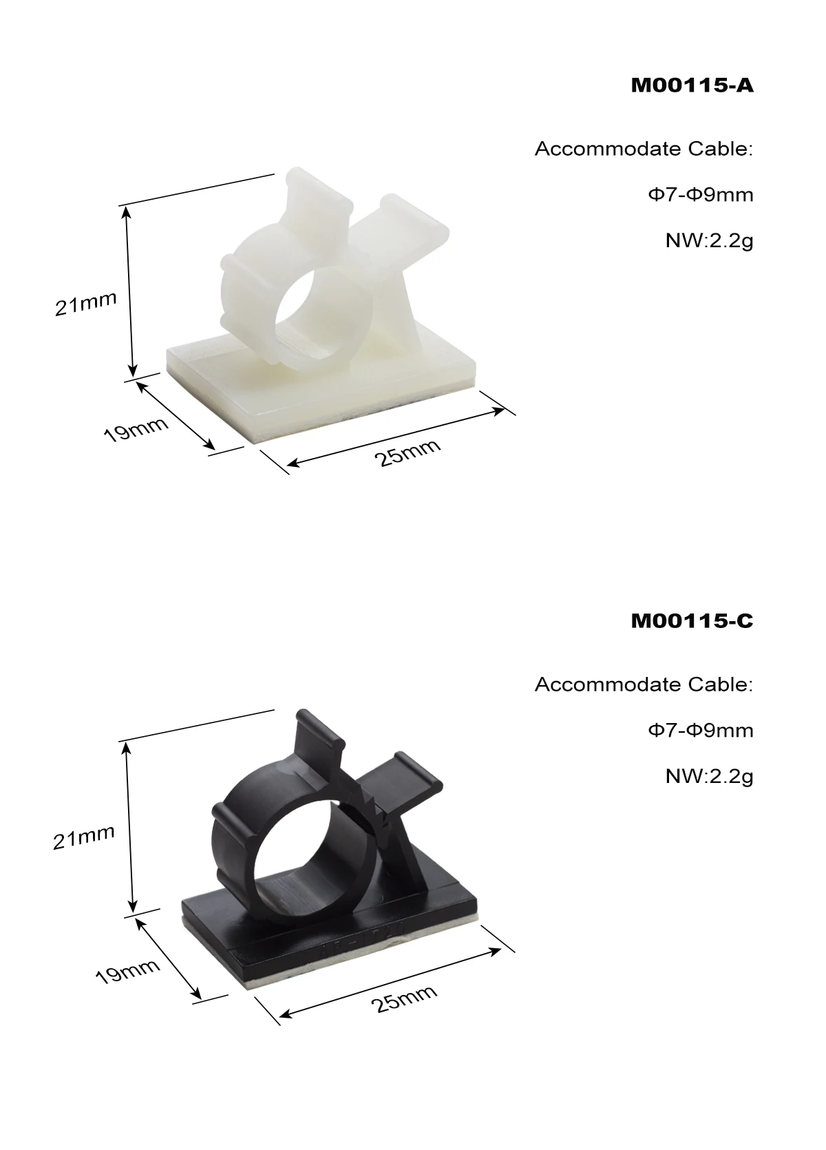 Description Picture 4 of item10pcs Lot Adjustable Self-Adhesive Wire Cable Ties Mounts Clamp Clip Organizer Holder, Desk Wire Cable Cord Management