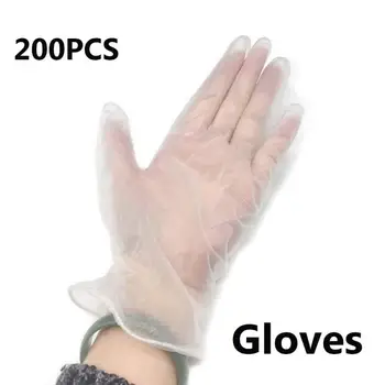 

200pcs Nitrile Gloves Disposable PVC Gloves Non-Slip Acid Alkali Laboratory Vinyl Gloves Against Droplet Proof Protective Gloves