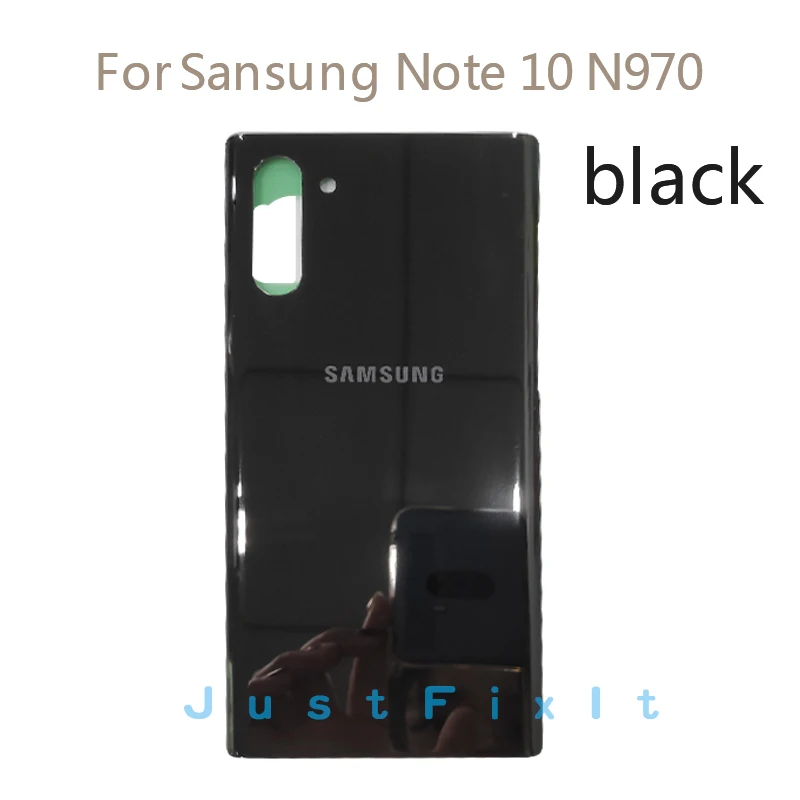 Задняя Батарея Крышка для samsung Galaxy Note10/Note 10 plus pro N970 N970F N970U N975 N975F N975U сзади Стекло чехол - Цвет: Note 10 Black