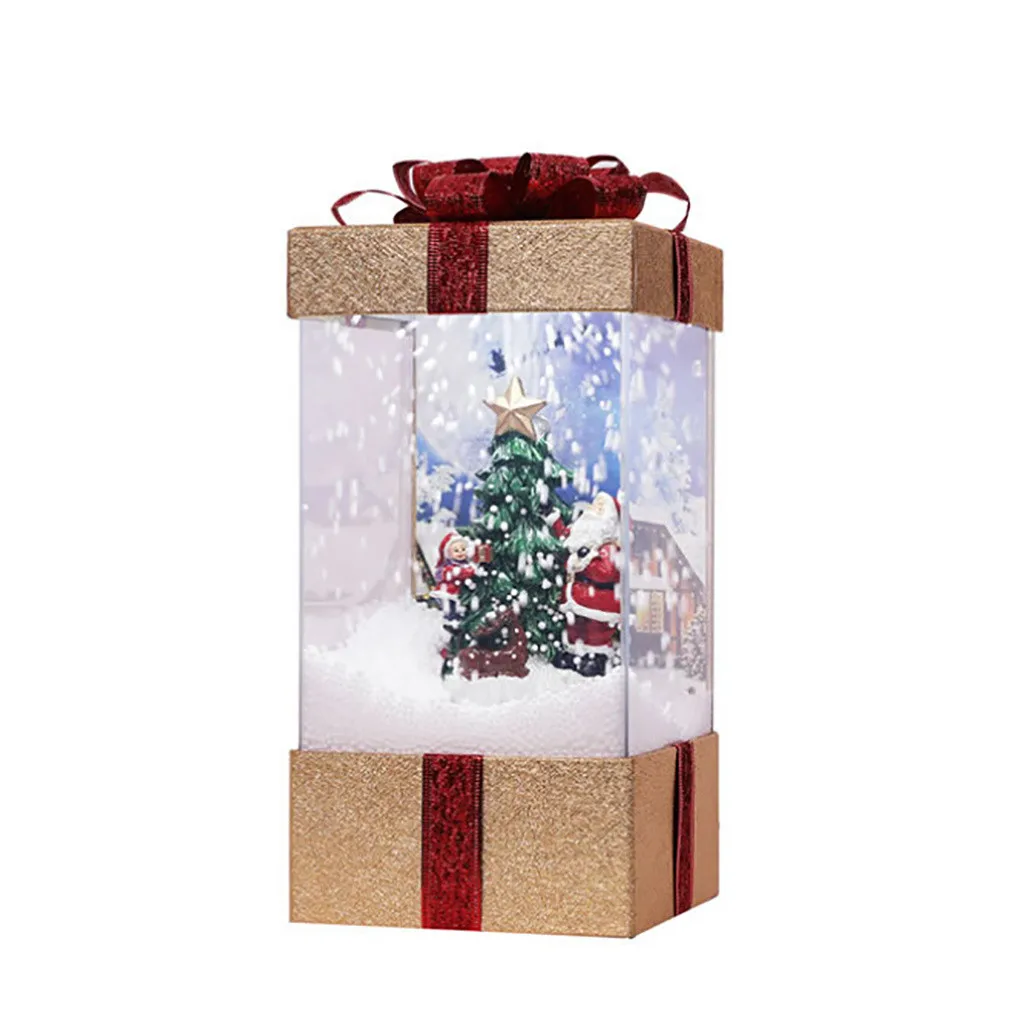 Рождество Снежный шар музыкальная шкатулка украшения снежный Подарок Огни снежные огни домашний декор украшения Рождество год подарки на день рождения - Испускаемый цвет: Цвет: желтый