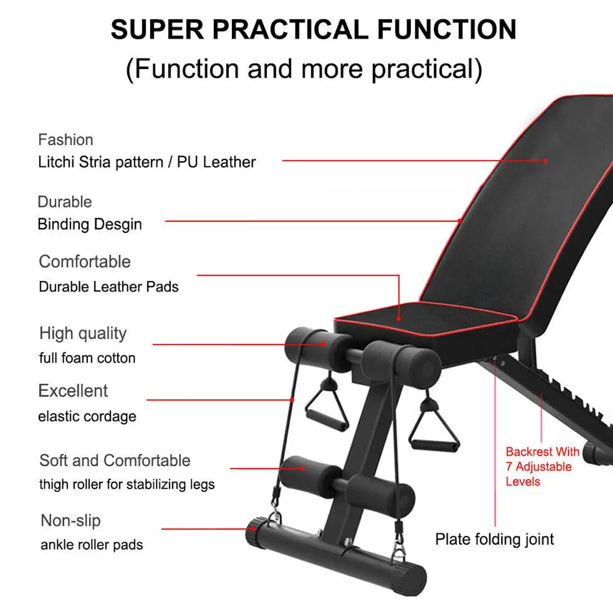 NEW Household Fitness Workout Gym Exercise Training Equipment Indoor Fitness Foldable Fitness Stool Dumbbell Bench Sit Up Stool