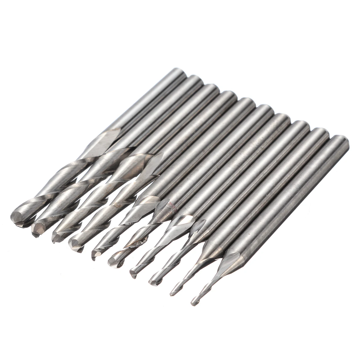 10pcs//set 1//1.5//2.0//2.5//3.175mm Carbide Ball Nose End Mill Engraving Router Bit