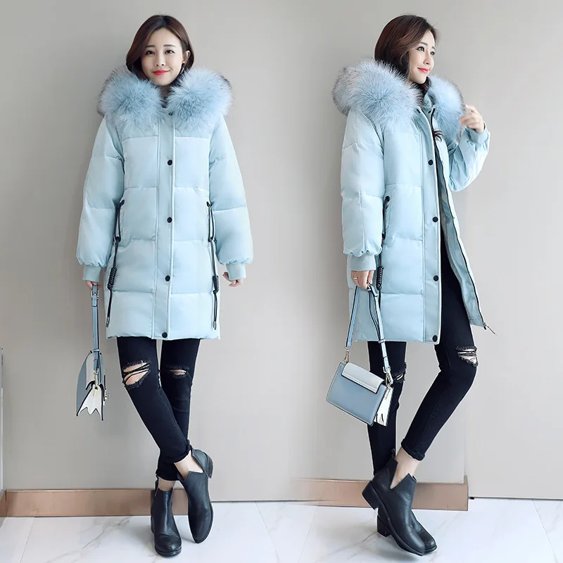 

Cotton-padded Clothes Women's Mid-length 2018 Winter New Style Korean-style down Jacket Cotton-padded Clothes Thick Coat Gold Ve