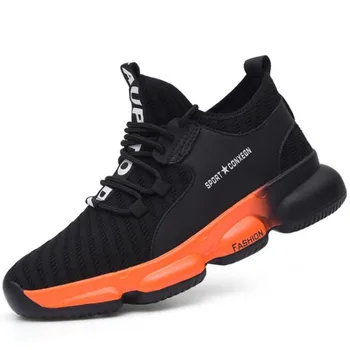 

Labor shoes men's anti-smashing anti-stab penetrating air flying woven safety shoes wear-resistant non-slip work shoes men