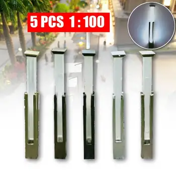 

Hot Sales 5Pcs 3V 1:100 HO Scale Model Layout Garden Light Commercial Street Light Lamppost Lamp Miniature Single Head
