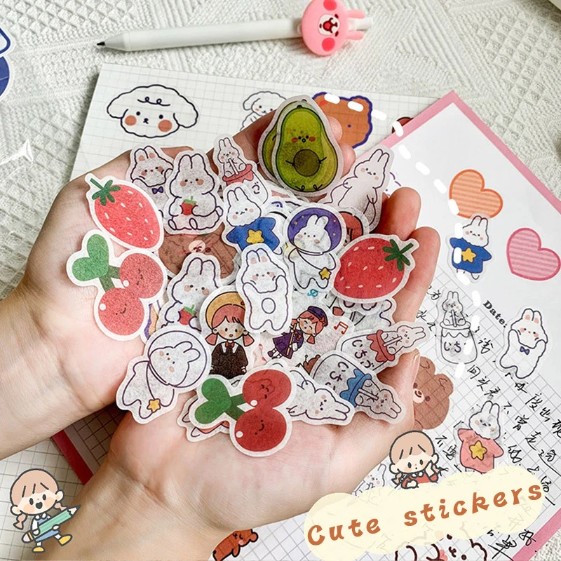 Cartoon Characters And Paper Stickers Ins Hand Account Material