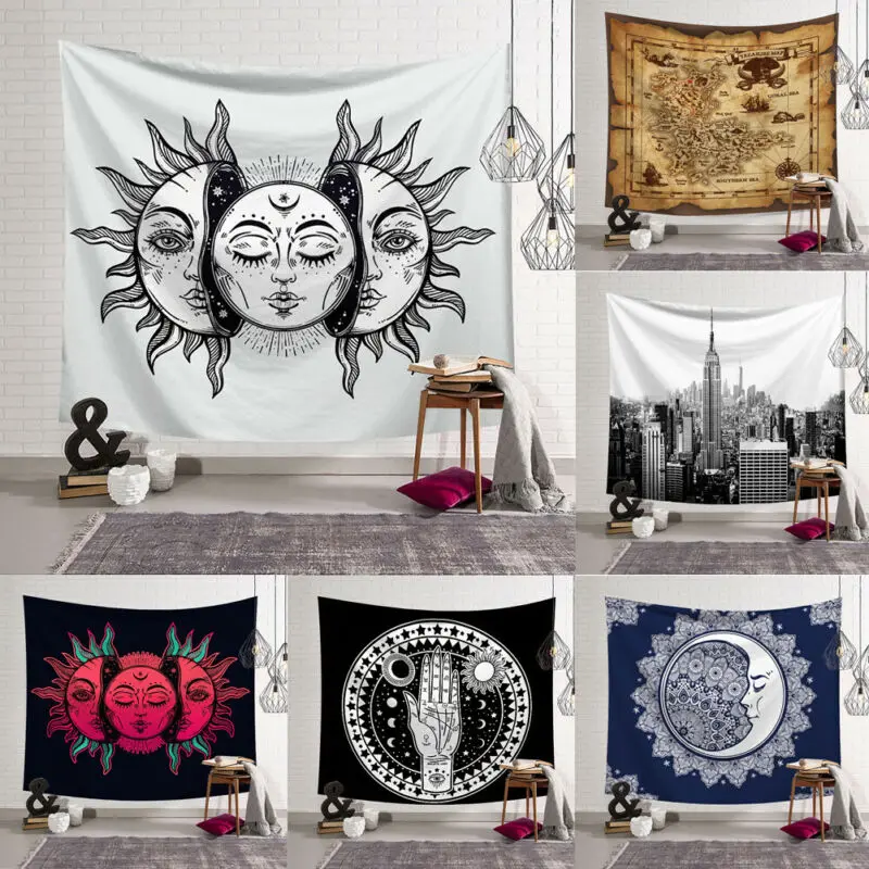 Tapestry Wall Hanging Polyester Mandala Pattern Tapestry Home Decor