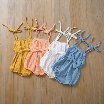 

Newborn One-Pieces Summer Outfits 2020 Baby Girl Cotton Linen Clothes Romper Jumpsuit Outfits Set Kid Sunset