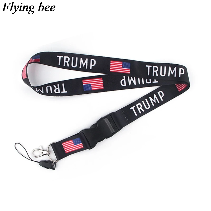 Забавный брелок Flyingbee с изображением Трампа мультяшный шнурок для телефона