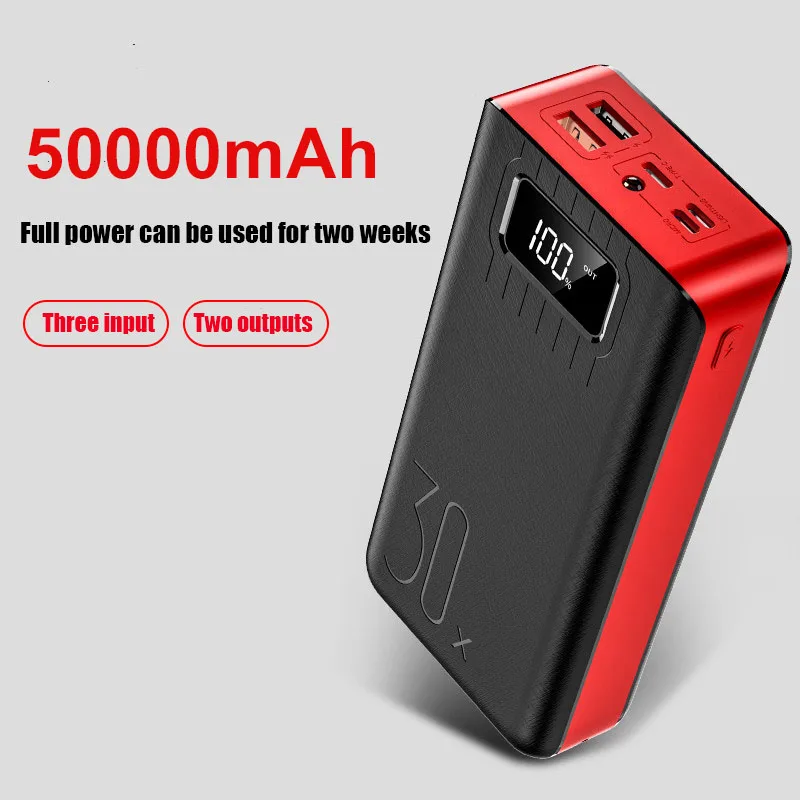 Power Bank 50000mah 2 Usb Led External Battery Phone Charger Pover