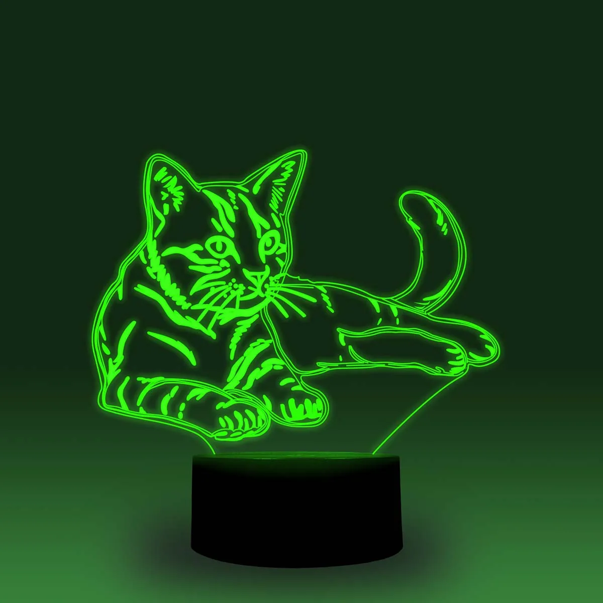 NiteApps 3D котенок/Кот RGB светодиодный ночник настольная иллюзия Лампа подарок на день рождения приложение/сенсорный контроль