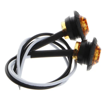

10 X 12V 1W 80LM AMBER SMALL ROUND LED TRUNK SIDE MARKER LAMPS LIGHTS UNIVERSAL