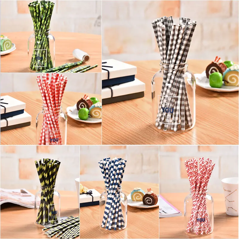 25PCS Bamboo Straw Paper Balloon Wedding Supplies Holiday Christmas Brthday Party Disposable Tableware Decoration Baby | Дом и сад