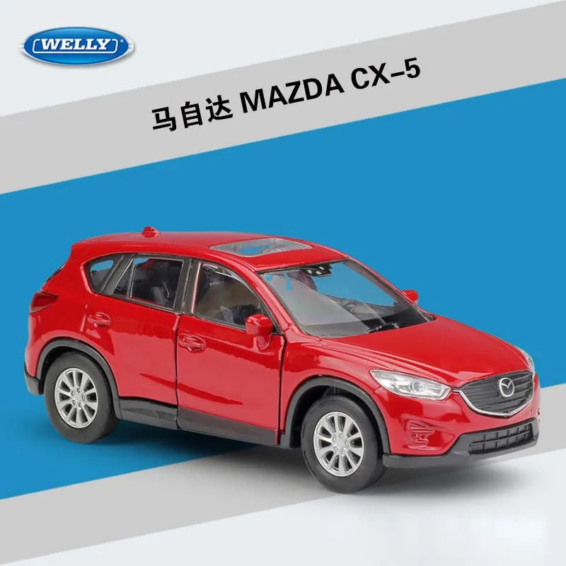 WELLY Diecast Pullback Car Model 1:36 Scale MAZDA CX-5 CX5 Cars Collection Toys