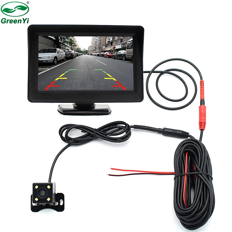 

HD 4.3" TFT LCD Car Parking Monitor With Rear View Camera Video Display Assistance . Installation Easier Connect Reversing Light