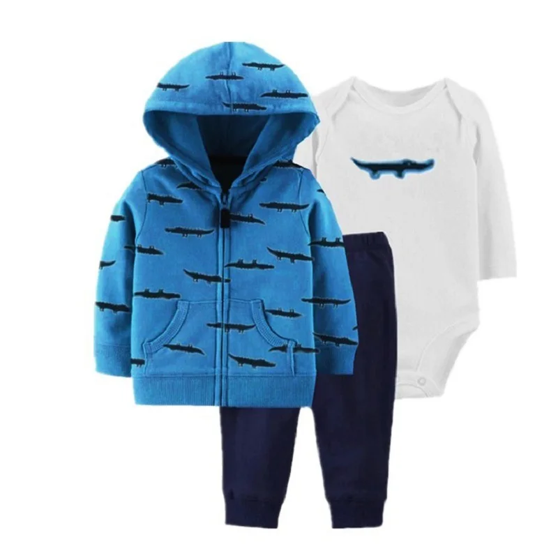 Одежда для маленьких девочек пальто с капюшоном и длинными рукавами+ хлопковый комбинезон+ штаны, комплект для новорожденных мальчиков, осенне-зимняя одежда для младенцев г., наряд для новорожденных