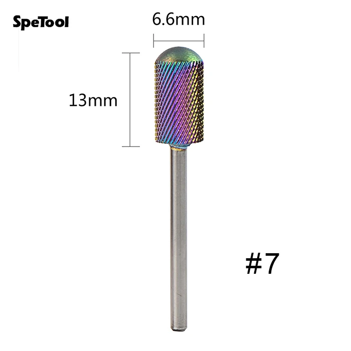 Набор сверл из карбида вольфрама с разноцветным покрытием, аксессуар для электрического маникюрного станка, инструмент для маникюра, салонный инструмент T15 - Цвет: 7