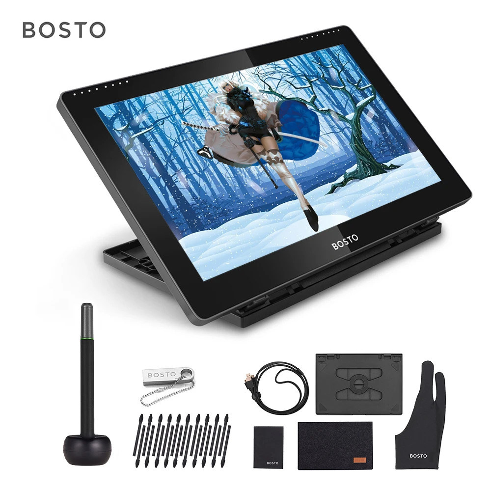 Bosto15.6 Inch Ips Graphics Drawing Pen Display Monitor 8192 Pressure Level  Drawing Tablet 1920 * 1080 Fhd With Adjustable Stand - Digital Tablets -  AliExpress