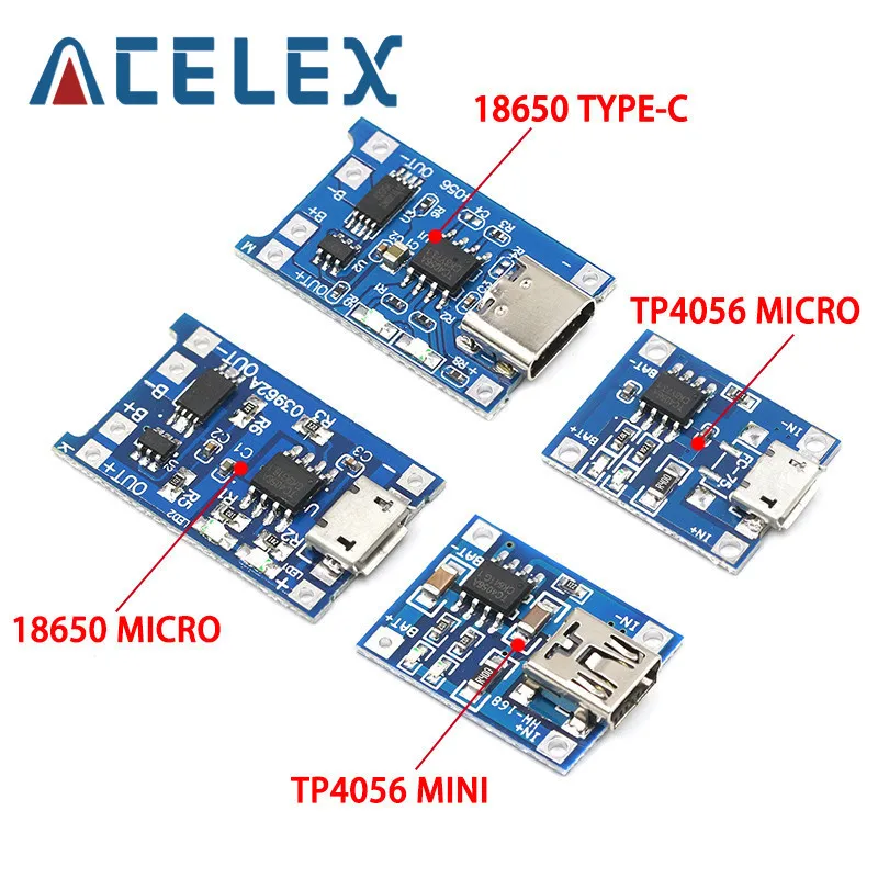 Зарядная плата TP4056 с разъемом type c / Micro USB 5 В 1A 18650|usb 18650 lithium batteryusb micro usb |