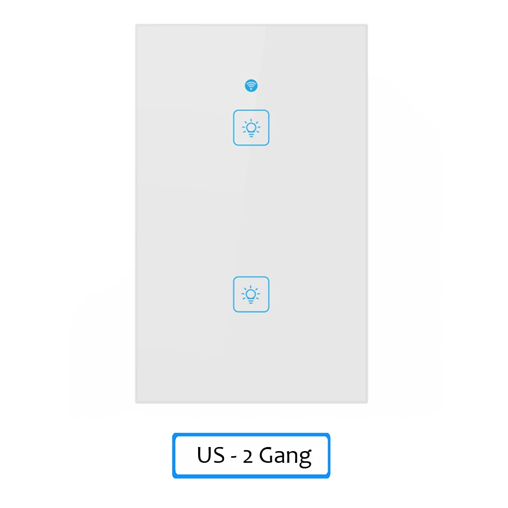 Настенный переключатель US Wifi, беспроводной пульт дистанционного управления, 3, 2, 1 комплект, светильник, переключатель, приложение, сенсорное управление, Wifi, умный переключатель, умный дом для Alexa, Google Home - Комплект: 2 Gang