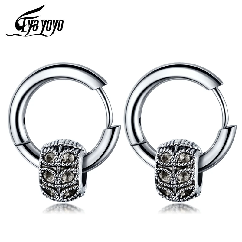EyeYoYo корейские индивидуальные мужские серьги из нержавеющей стали в стиле хип