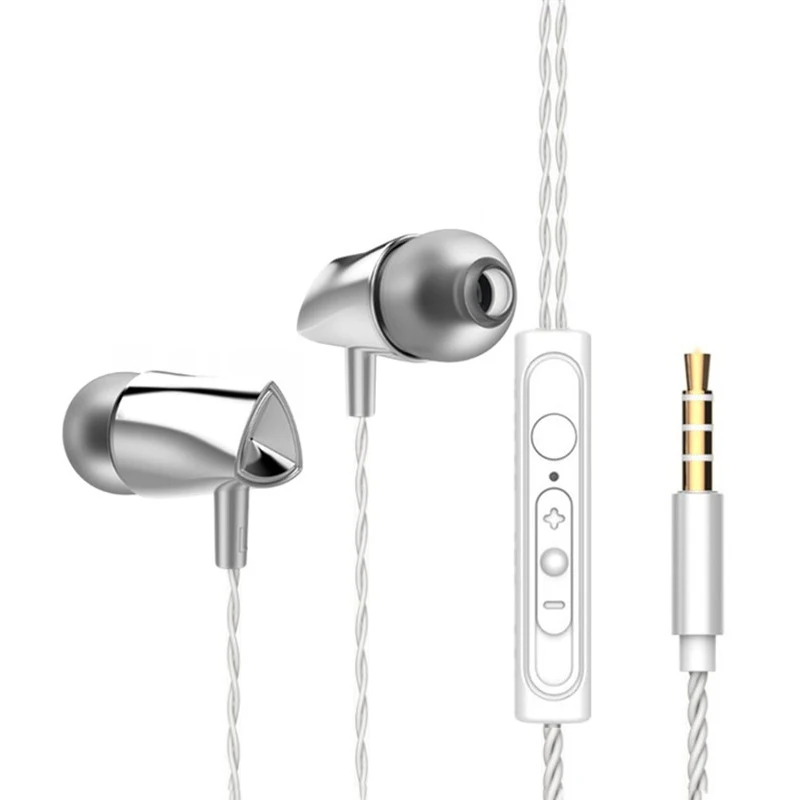 White Проводные наушники-вкладыши EARDECO для телефона с микрофоном, проводные наушники, наушники-вкладыши, бас-гарнитуры для мобильного телефона, Iphone, Xiaomi - Цвет: White