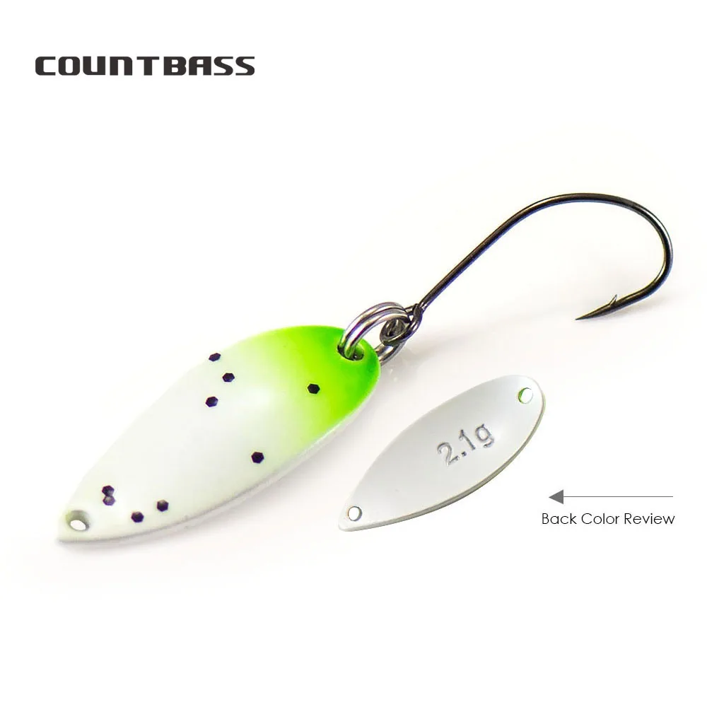 COUNTBASS Trout Fishing Spoons 2.1g 5/64oz Casting Lure for Salmon Pike Bass Metal Brass Baits