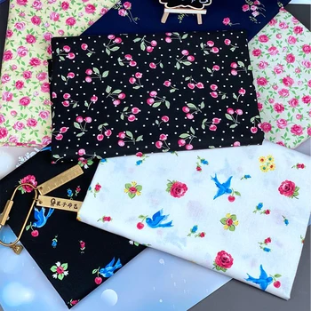 

110X50cm Printed Cotton Fabrics Patchwork Sewing Material DIY Handmade Dress Handbag Material Christmas Decorations For Home