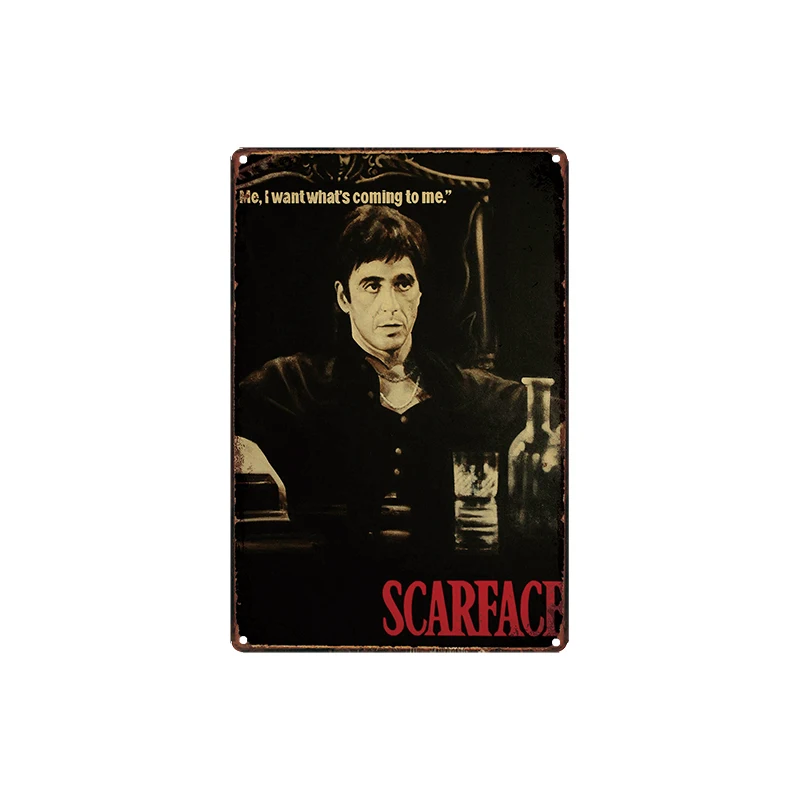 Получить каждый доллар scarface-жестяная вывеска металлическая пластина железная живопись детская комната настенный бар кофе домашний художественный Декор