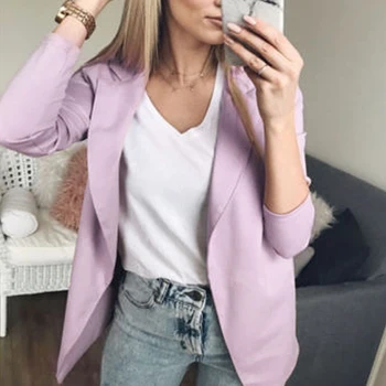 

Casual Ladies Jackets Chaqueta Mujer Solid Women's Coat 2020 New Veste Femme Women Work Outwear Long Sleeve Suit Coat Jacket