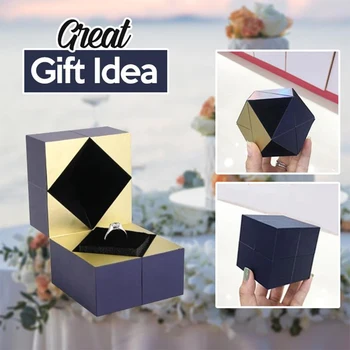 

Creative Cube Jewelry Box Personalized Cube Ring Box Valentine's Day gift high-end jewelry Display storage box ABS 7x7x7cm