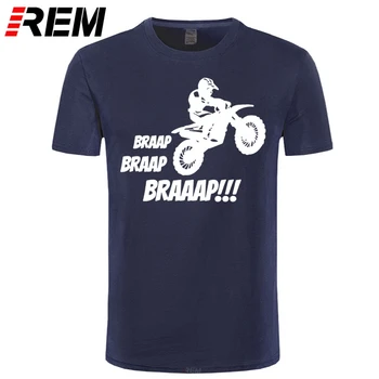 

REM Summer Mens T shirts Braap Motocross Print T-shirt Casual Top design New Arrival Fashoin Hot sale Round Neck Tees