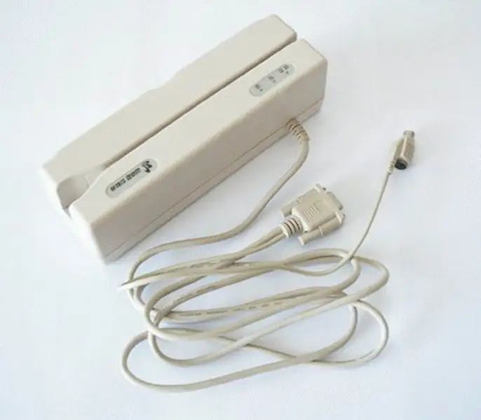 

Compact Size White Magnetic Strip Card Reader and Writer by Manual Swiping to Read and Write Data with A Single Pass