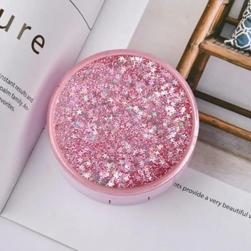 Pink Модная Портативная Коробка для контактных линз Блестящий Удобный для переноски круглый блестящий набор для ухода за глазами держатель для контактных линз чехол из АБС-пластика для хранения - Цвет: Pink