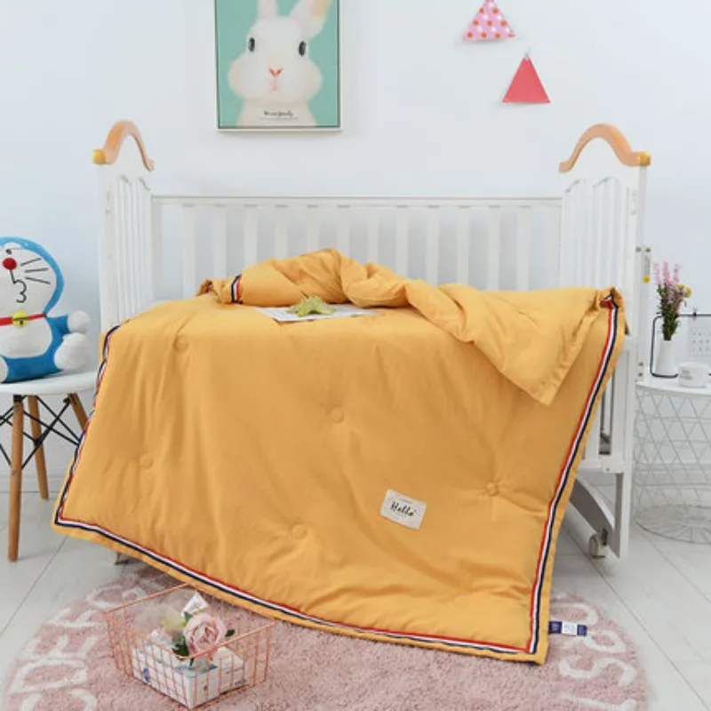 1.25kg Spring Autumn Полиэстер однотонный детский плед лето весна осень зима 120x150 см Стёганое одеяло для мальчиков девочек Детская кровать 0,6 м 1,0 м - Цвет: 1.25kg Spring Autumn