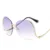 Oversized Rimless Sunglasses Women Vintage Brand Designer Square Sun Glasses Shades Female Pilot Big Frames Eyeglasses UV400 14