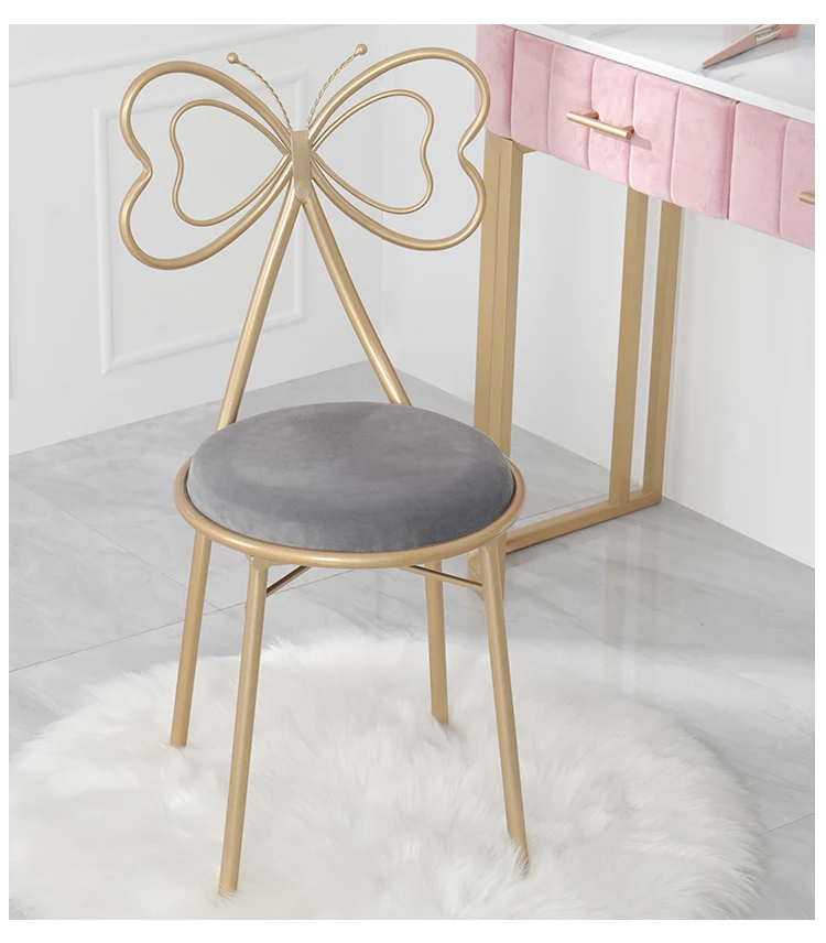 Chair Living Room Chairs Metal Butterfly Bow Backrest Make Up Dining Chair Desk Chairs кресло для отдыха chaises Salle Manger