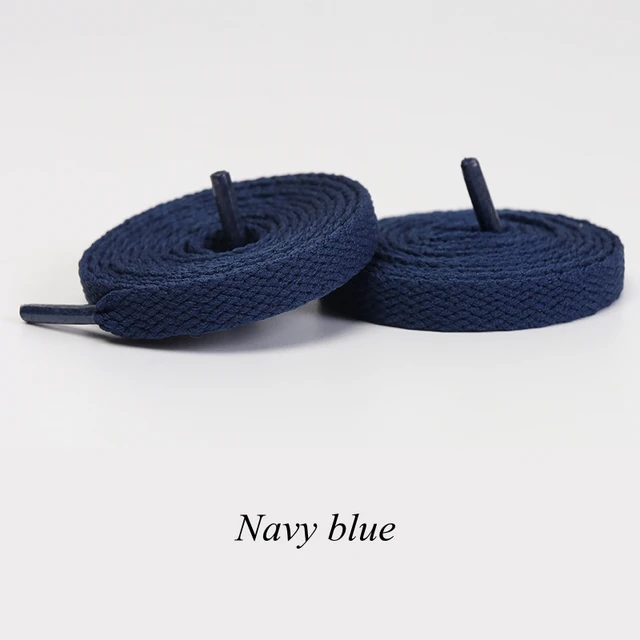 1 Pair Flat Shoelaces Classic Shoe Laces Fit Fashion Solid Sports Shoelace Casual Unisex Shoe Strings Shoe Accessories AF1 Navy Blue
