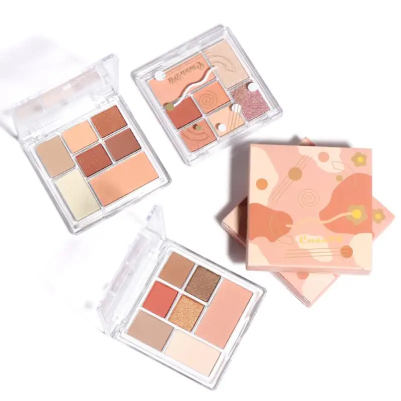 

CmaaDu 7 Colors Makeup Eye Shadow Palette Blush All-in-one Blush Highlighter Waterproof Shiny Matte Pearlescent Eye Shadow TSLM2