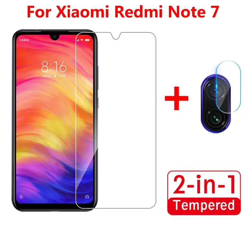 2-в-1 Камера объектив мягкий Стекло для Xiaomi Redmi 7 NOTE 7 закаленное Стекло Экран протектор Стекло пленкой для передней панели Экран защиты - Цвет: Прозрачный