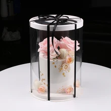 100 pieces/Lot  Round Transparent Cake Box