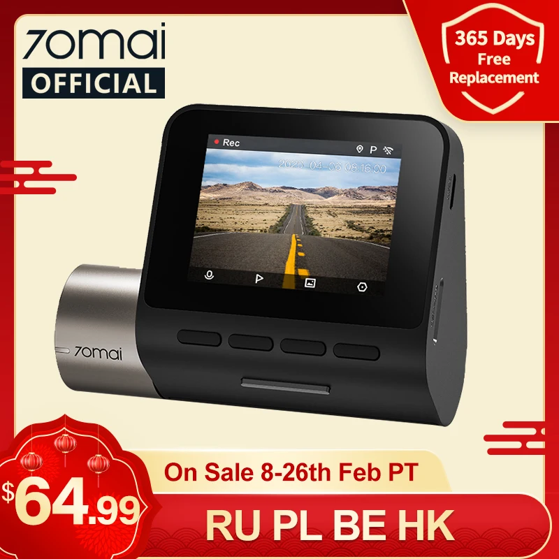 Upgrade Version 70mai Dash Cam Pro Plus 70mai Plus Car DVR Built-in GPS 1944P Speed Coordinates ADAS 24Hours Parking A500
