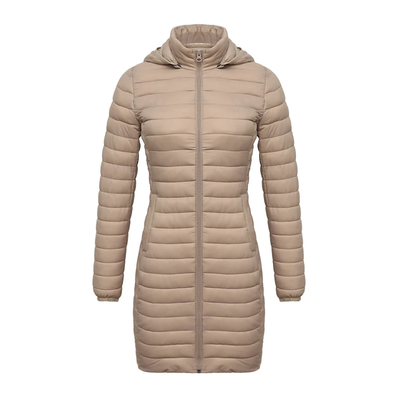 SANTELON-معطف طويل فضفاض للنساء مع غطاء محرك السيا...