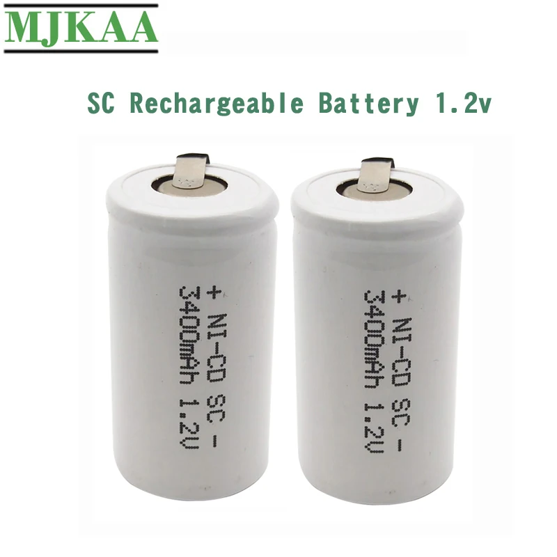 MJKAA SC батарея 3400mAh 1 2 V 22*42 Ni CD аккумуляторные батареи с удлинителем для