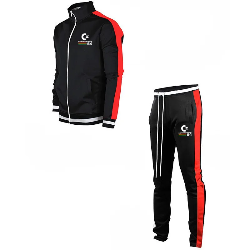 

Men Sports Hoodie Suit Printed Stand Collar Men's Wear Spring And Autumn School Long-sleeved Cardigan Hoodie Suit